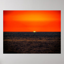 Affiche de coucher de soleil de Maui rouge foncé