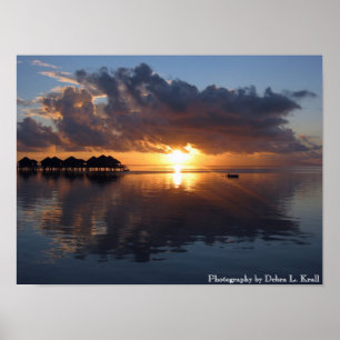 Affiche de coucher du soleil de Huahine