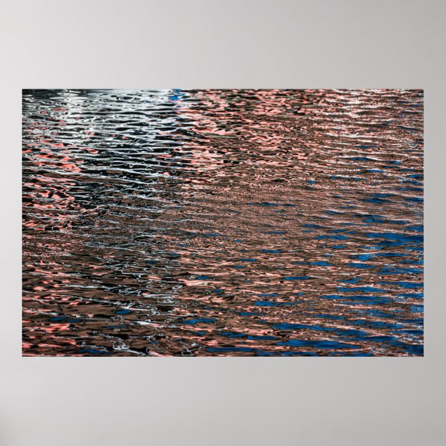 Affiche de couleur abstraite de reflets d'eau (Devant)