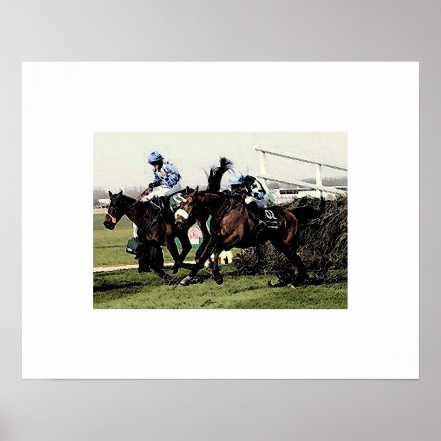 Affiche de course de chevaux imprimée (Devant)