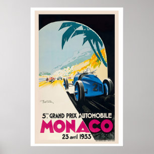 Affiche de course vintage Grand Prix de Monaco 193