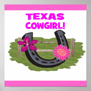 AFFICHE DE COW-GIRL DU TEXAS