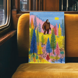 Affiche de créature cryptide Bigfoot mignonne