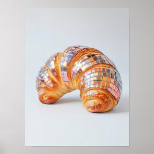 Affiche de croissant pailleté d'impression disco C