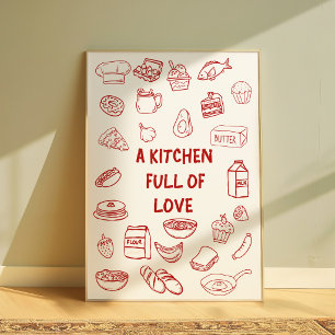 Affiche de cuisine de ferme Cuisine pleine d'amour