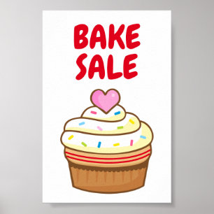 affiche de cuisson à gâteau BAKE VENTE
