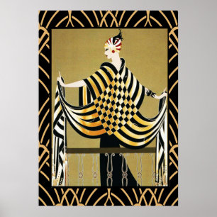 Affiche de dame Art Déco