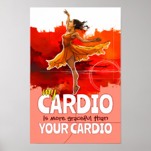 Affiche de danse de ballet cardio gracieux
