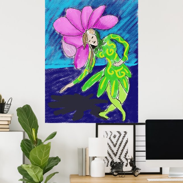 Affiche de danseuse Fleuriste (Bureau à domicile)