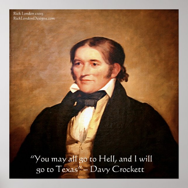 Affiche de Davy Crockett "Aller Au Texas" (Devant)