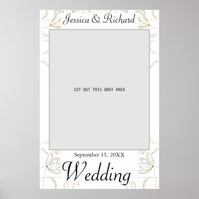 Affiche de décor pour mariage Fleur d'Or (Devant)