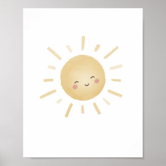 Affiche de décoration de nurserie neutre Soleil Ja