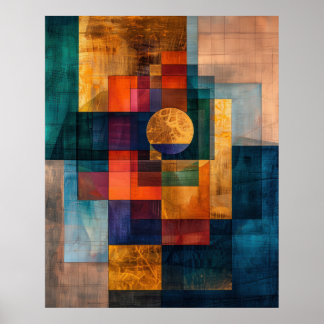 Affiche de décoration murale abstraite géométrique