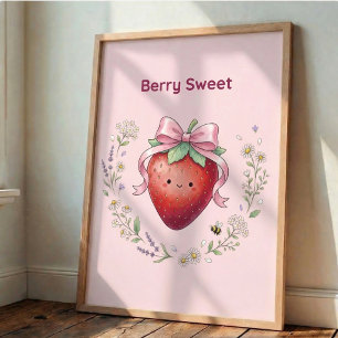 Affiche de décoration murale aux fraises sucrées k
