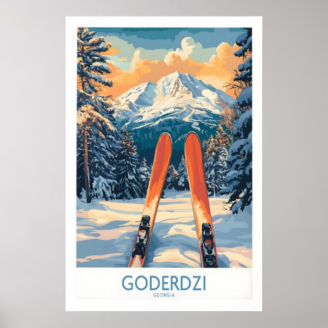 Affiche de décoration murale de ski Goderdzi Géorg (Devant)