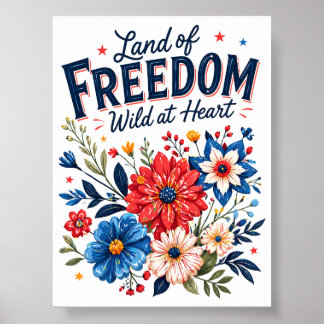 Affiche de décoration murale florale patriotique p