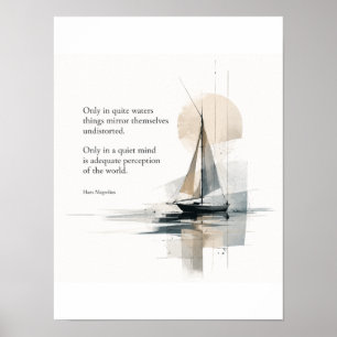 Affiche de décoration murale nautique minimale ave