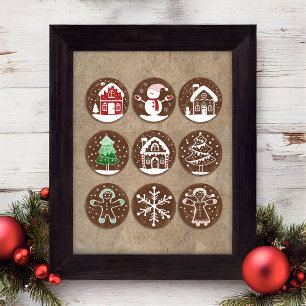 Affiche de décoration murale pour gâteaux de Noël