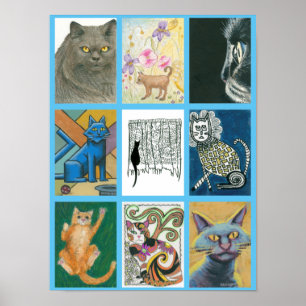 Affiche de défi de chats