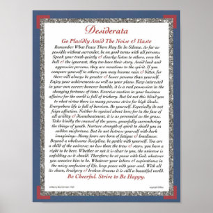 Affiche de DESIDERATA par l'Ehrmann-Exécutif