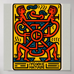 affiche de design égyptienne de style Keith Herlin