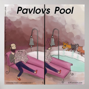Affiche de dessin animé drôle de la piscine de Pav