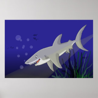 Affiche de dessin Great White Shark Imprimer