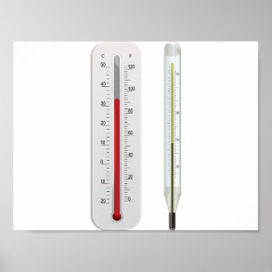Affiche de deux thermomètres
