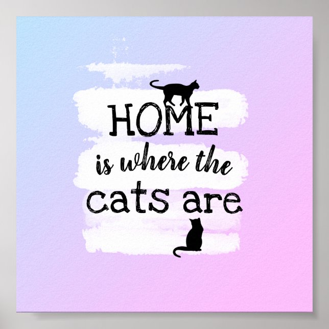 affiche de devis de chat mignon aquarelle (Devant)