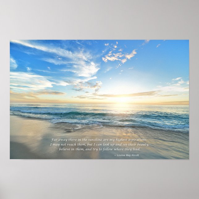 Affiche de devis inspirante Sunrise and Beach (Devant)