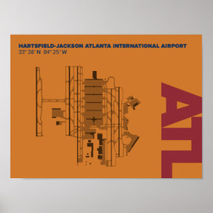 Affiche de diagramme de l'aéroport d'Atlanta (ATL