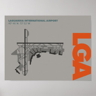 Affiche de diagramme de l'aéroport de LaGuardia