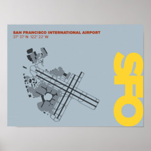 Affiche de diagramme de l'aéroport de San
