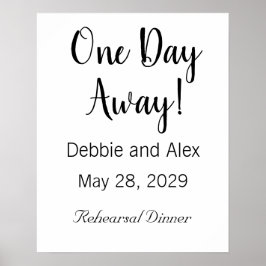Affiche de dîner de répétition de mariage à un jou