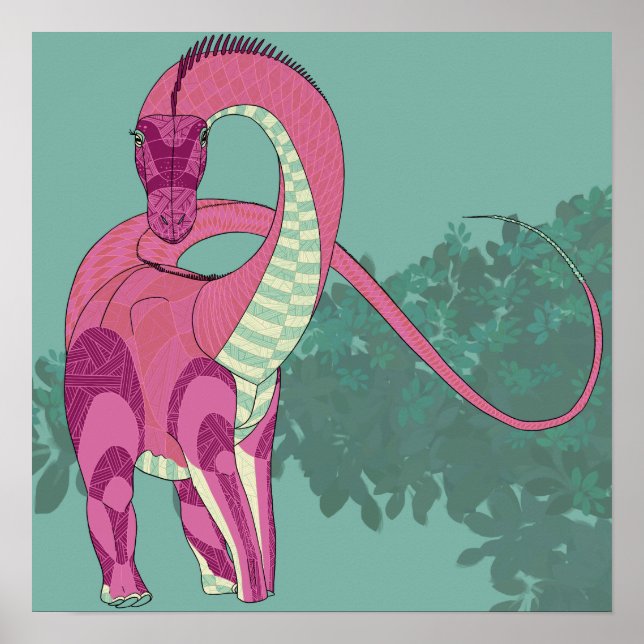 Affiche de dinosaure - Diplodocus lady (Devant)