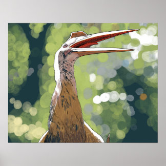 Affiche de dinosaure - Quetzalcoatlus
