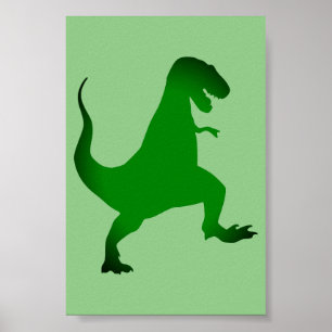 Affiche de dinosaure T-Rex vert