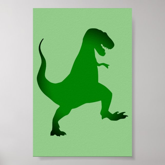 Affiche de dinosaure T-Rex vert (Devant)