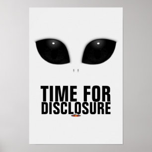 Affiche de divulgation des yeux des Aliens gris