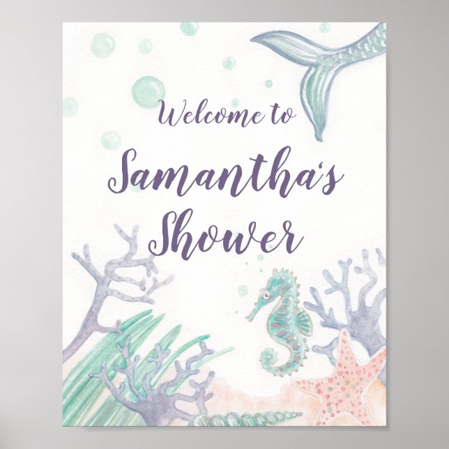 Affiche de douche Sous la mer (Devant)