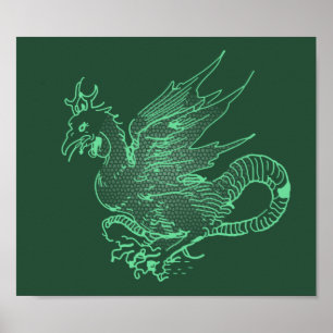Affiche de dragon vert