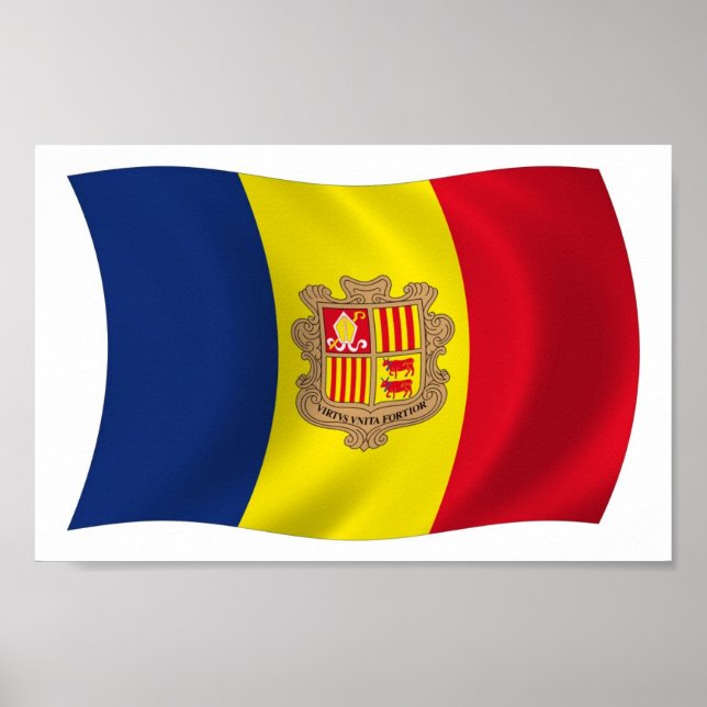 Affiche de drapeau d'Andorre à imprimer (Devant)
