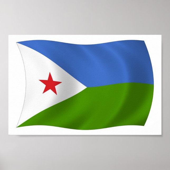Affiche de drapeau de Djibouti (Devant)