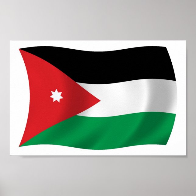 Affiche de drapeau de Jordanie (Devant)