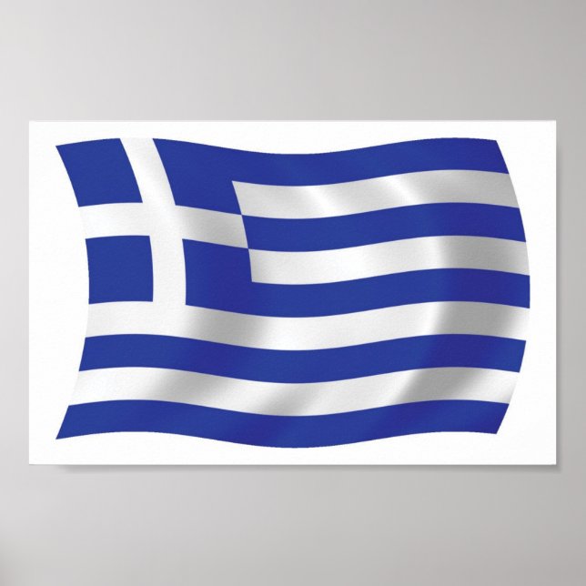 Affiche de drapeau de la Grèce (Devant)