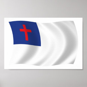 Affiche de drapeau de la religion chrétienne