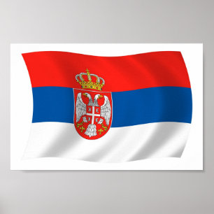 Affiche de drapeau de la Serbie
