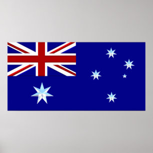 Affiche de drapeau de l'Australie en chrome (1)