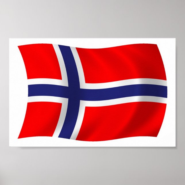 Affiche de drapeau de Norvège (Devant)