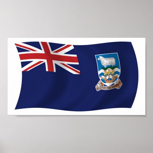 Affiche de drapeau des îles Falkland (Devant)